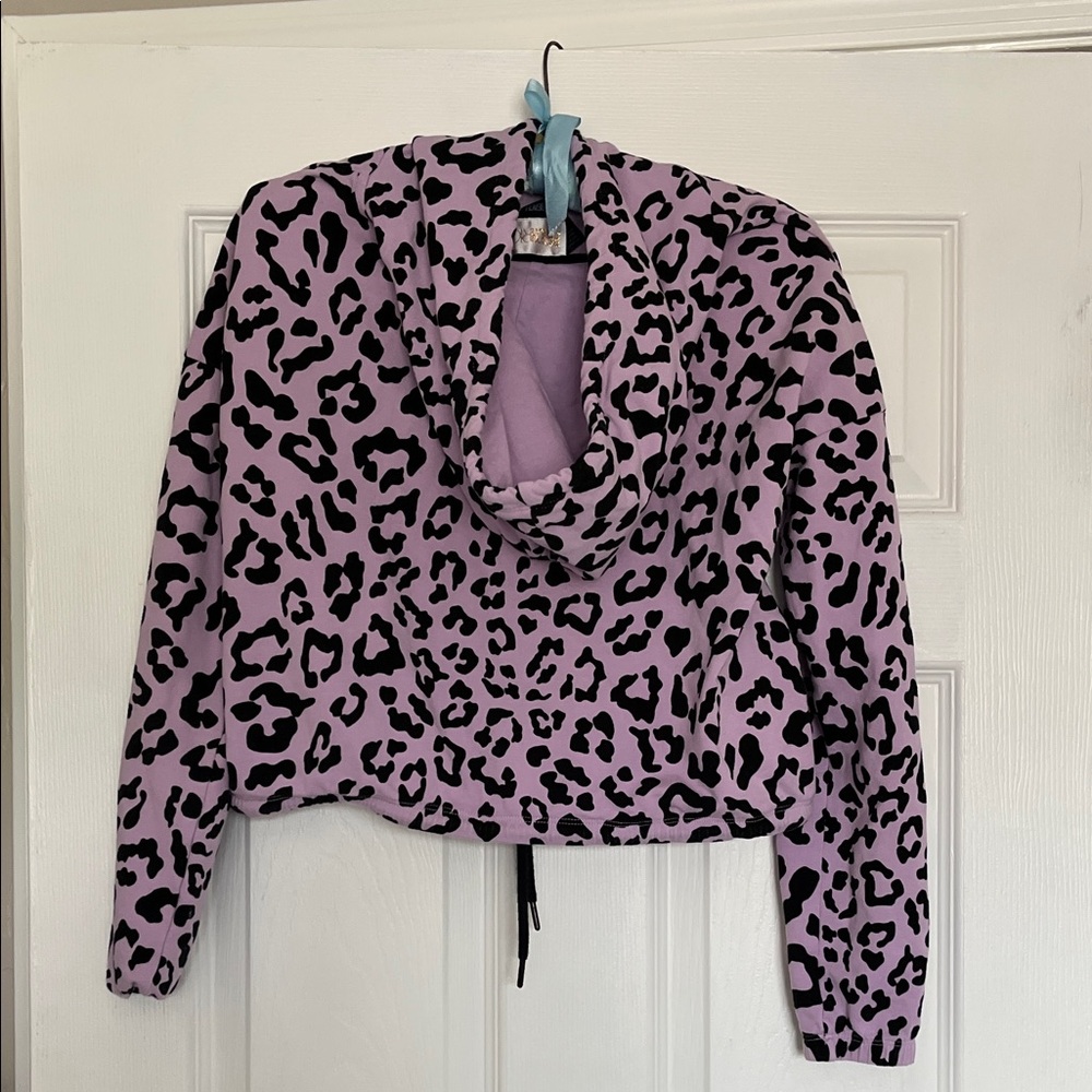 Beach Riot Cropped Leopard Print Hoodie - Picture 2 of 3